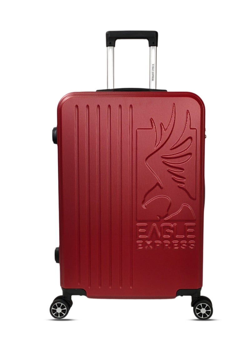 Eagle Express Superior ABS Hard Trolley Luggage - 24 inch - Burgundy Red - Scratch-Resistant - Free Protective Cover - 1-Year Warranty - Image 1