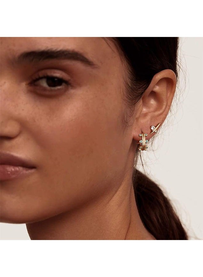 MEVECCO Women Earrings Gold Stud 14K Gold Filled Small Simple Handmade Hypoallergenic Everyday Jewelry - Image 2