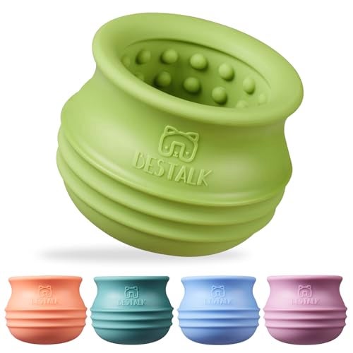 Bestalk Dog Enrichment Treat Toy LongLasting Wobbly Interactive Freeze Lick Toys for Dogs Stuffable Puzzle Feeder Toy for Boredom Silicone Treat Dispensing Chew Toy GreenS - Image 1