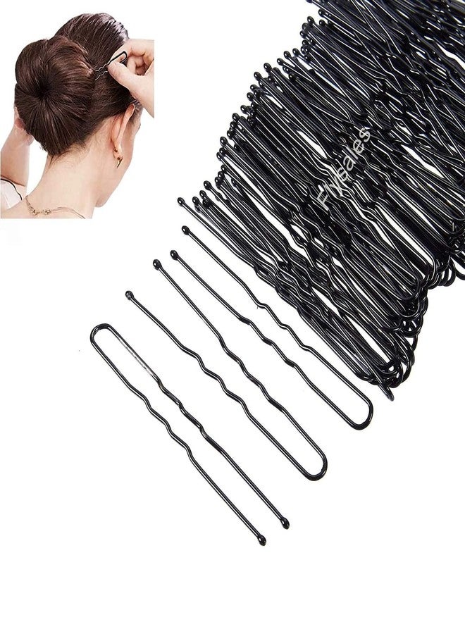 مجموعة فلاي سيلز® من 50 قطعة، دبابيس شعر معدنية سوداء فاخرة على شكل حرف U بطول 6 سم، للنساء والفتيات - إكسسوارات تصفيف الشعر للنساء والفتيات - Image 1