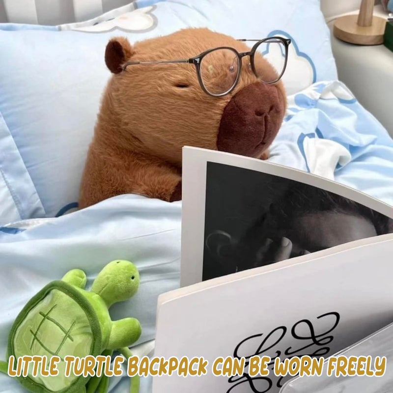 CHDBLOCK Capybara Plush Toy - 9 Inch Cute Capybara Stuffed Animal with Turtle Backpack, Kawaii Capibara Plushie for Kids and Adults - Image 4