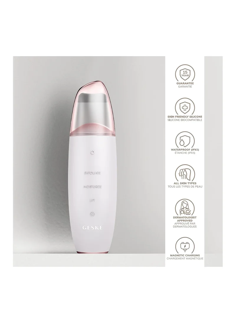 GESKE SmartAppGuided MicroCurrent Skin Scrubber & Blackhead Remover, 9 in 1, Skincare Tools, Face Cleaning, Anti Ageing and Cleansing, Professional Face Tightening, Blackhead Remover, Starlight