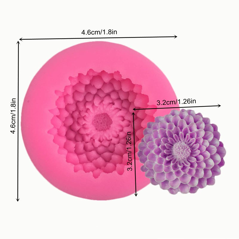 Anktily 2Pcs Small Sunflower Silicone Mold for Fondant Chocolate Candy Cake Decorating Candle Soap Baking Pastry Polymer Clay - Image 2