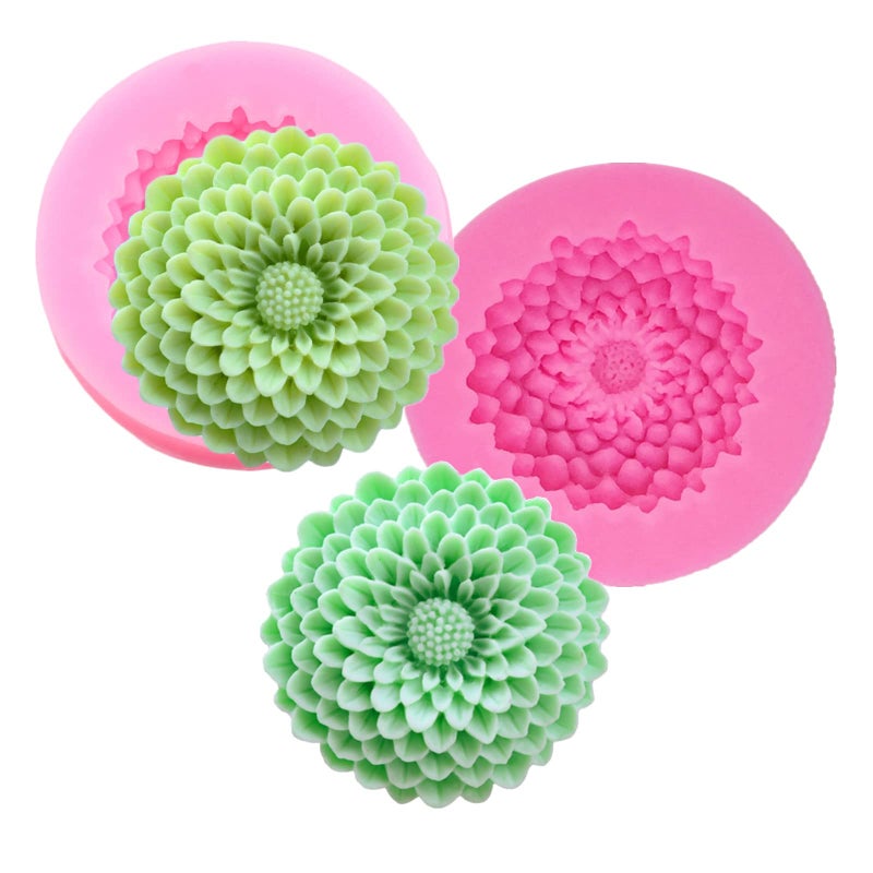 Anktily 2Pcs Small Sunflower Silicone Mold for Fondant Chocolate Candy Cake Decorating Candle Soap Baking Pastry Polymer Clay - Image 1
