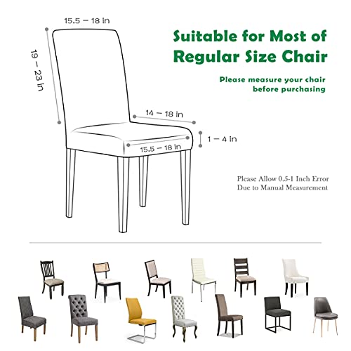 Aertiavty Chair Covers for Dining Room 6 Pack Chair Seat Cover for Dining Room Kitchen, Parsons Chair Covers Dining Chair Slipcover, Light Khaki - Image 3