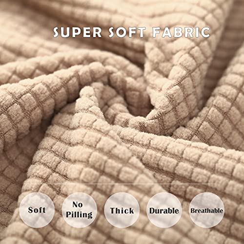 Aertiavty Chair Covers for Dining Room 6 Pack Chair Seat Cover for Dining Room Kitchen, Parsons Chair Covers Dining Chair Slipcover, Light Khaki - Image 5