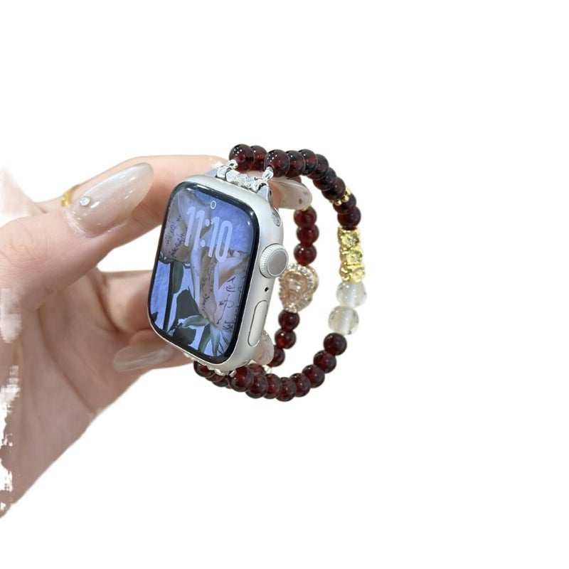 سوار ساعة ذكية سوار راتنج متوافق باللون أحمر قابل للتعديل مع Apple Watch 38/40/41mm بملاءمة قابلة للتعديل وحزام بديل - Image 4