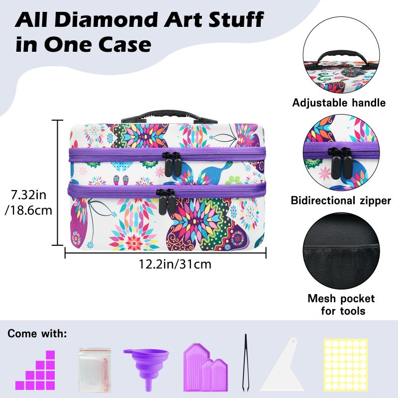 ZORETCO Diamond Painting Storage Box, 240 Slots Bead Storage Containers with Tools Kit for Diamond Art Accessories Beads Organizer Craft Jewelry - Image 2
