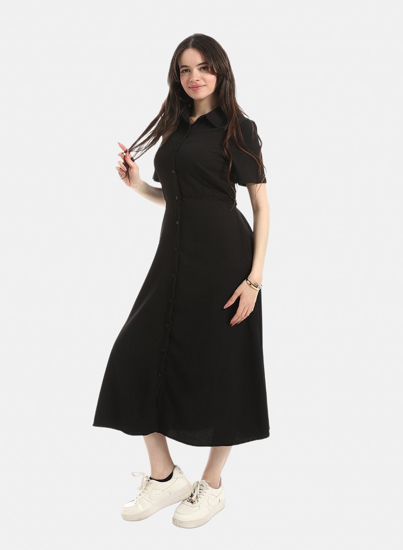 Andora Short Seelve Dress For Women - Black - Image 2