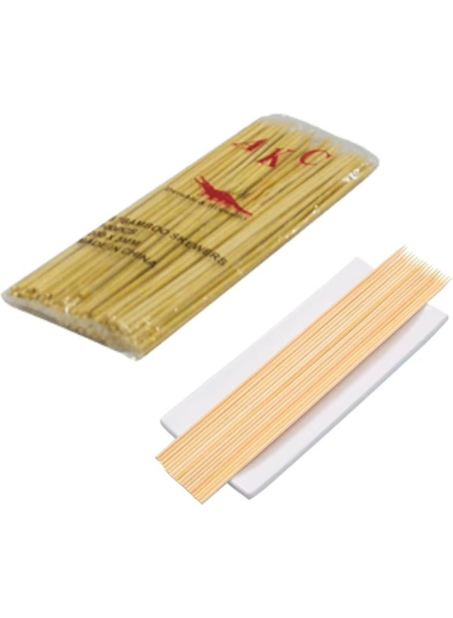 AKC 200-Pack Natural Bamboo Skewers – Premium BBQ Kabob Tools for Grilling, Shish Kebab, and Barbecue Cooking, Food-Grade & Eco-Friendly - Image 2