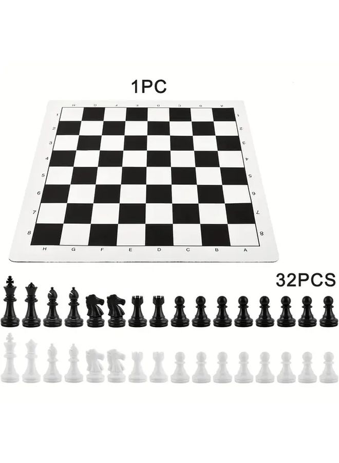 Premium Uncharged Rubber Chess Set International Standard Roll Up Board - Image 4
