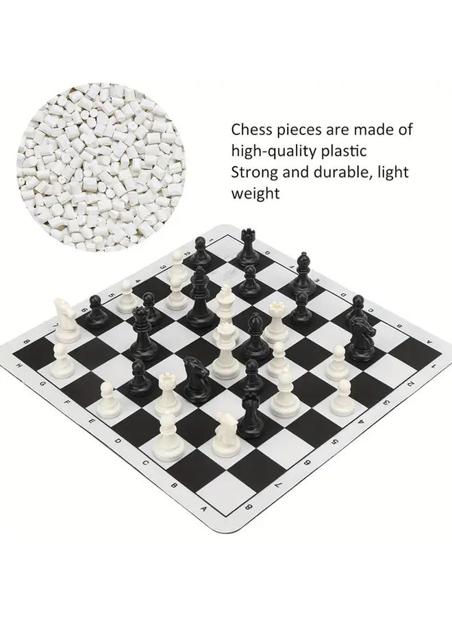 Premium Uncharged Rubber Chess Set International Standard Roll Up Board - Image 2