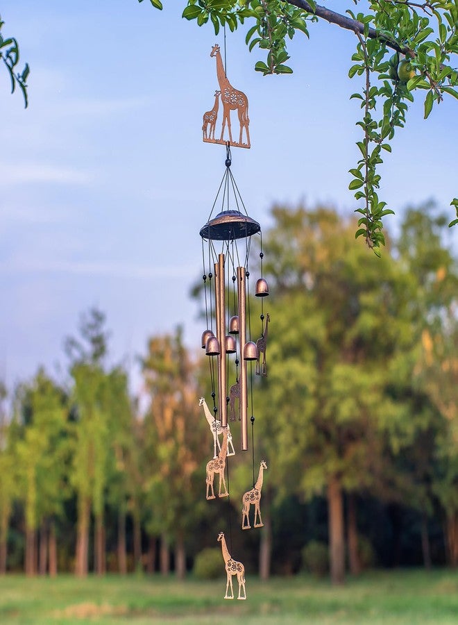 EZTZEN Giraffe Wind Chimes Outdoor Giraffe Gifts for Women/Men/Mom/Wife/Grandma Birthday Gifts Memorial Gift Metal WindChimes for Outside/Indoors, Lawn, Patio, Home, Porch, Yard Decor, Garden Decorations - Image 2