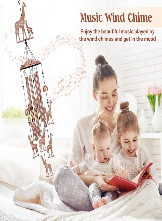 EZTZEN Giraffe Wind Chimes Outdoor Giraffe Gifts for Women/Men/Mom/Wife/Grandma Birthday Gifts Memorial Gift Metal WindChimes for Outside/Indoors, Lawn, Patio, Home, Porch, Yard Decor, Garden Decorations - Image 4