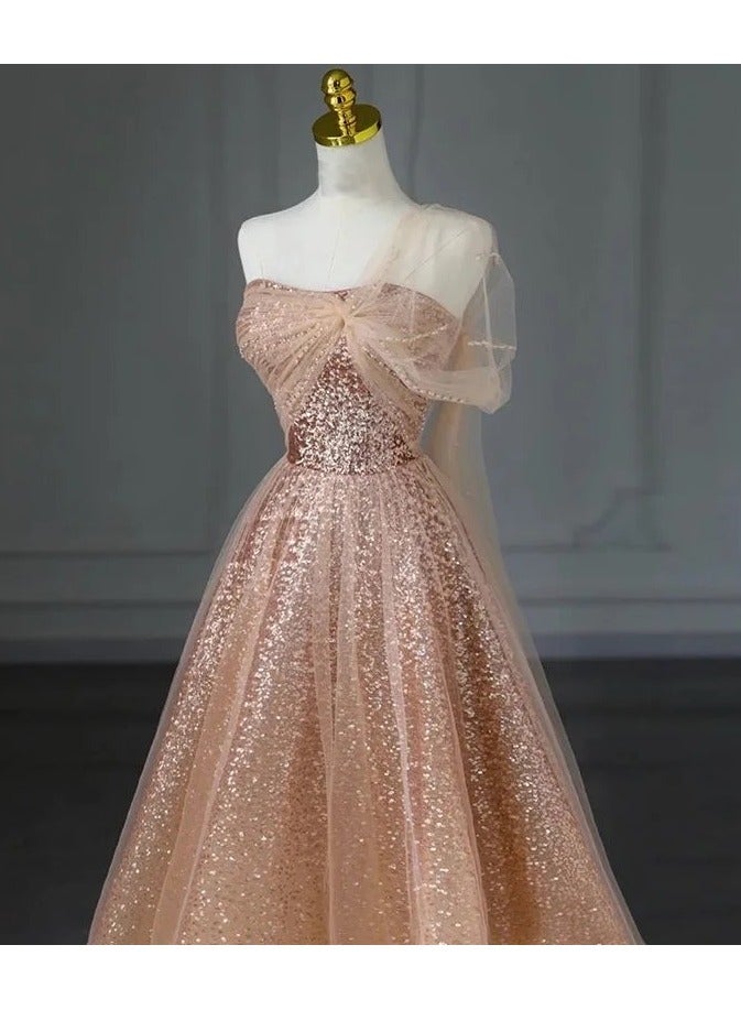 Rose gold sequin dress - Image 1