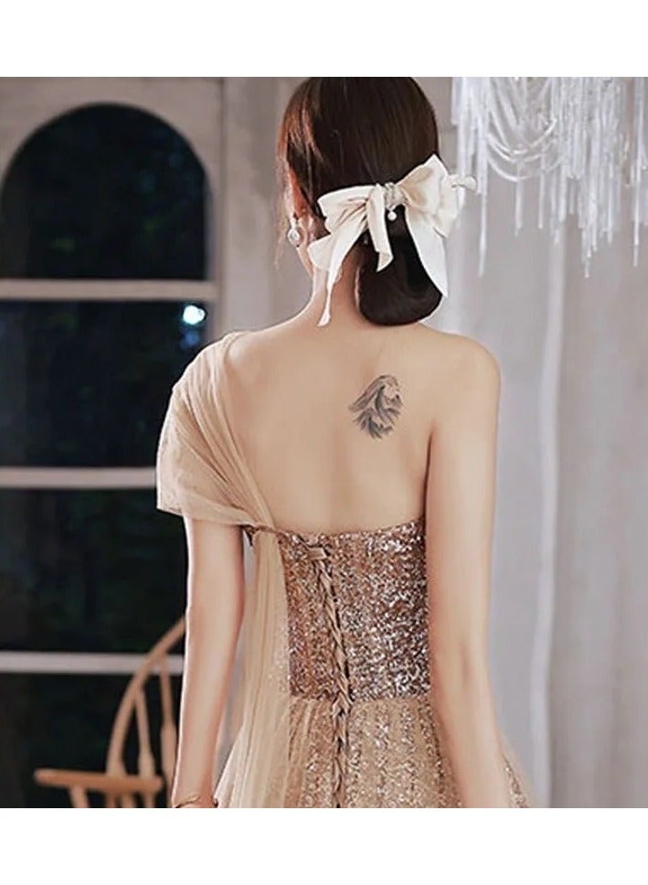 Rose gold sequin dress - Image 4