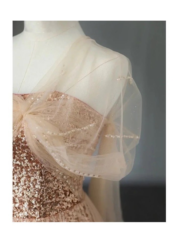 Rose gold sequin dress - Image 2