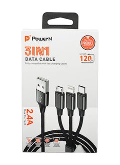 POWER N PowerN 3 in 1 cable - cut-resistant fabric - fast charging  - Image 1