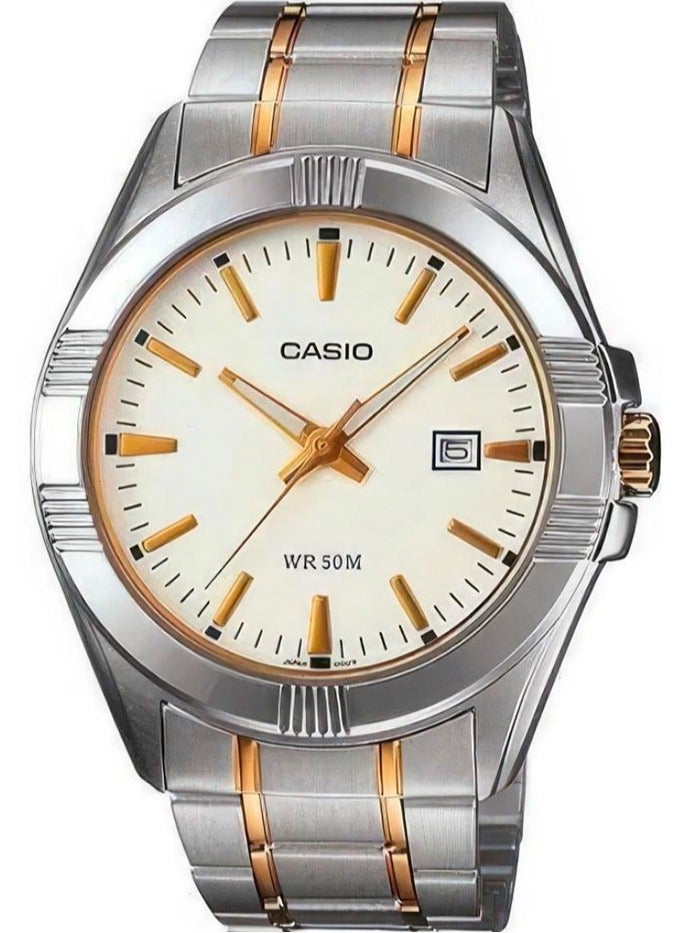 CASIO MTP-1308SG-7A – Two-Tone Stainless Steel Analog Watch with Date Display - Image 1