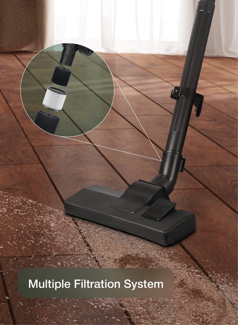 GREEN LION 2 In 1 Vacuum Cleaner / 8 Liter Capacity / 16KPa Maximum Vacuum / Motor with Separate Air Ducts / Special Brush for Wet Suction/Dry Suction / Includes Floor Brush Hanger / 5M UK Plug Cord Length - White  - Image 3