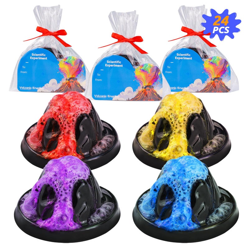 AT-DRESSINGDAY 24 Pack Erupting Volcano Science Kit Valentines Gifts Party Favors with Valentine's Cards STEM Projects Educational Toys for Boys Girls School Exchange - Image 1