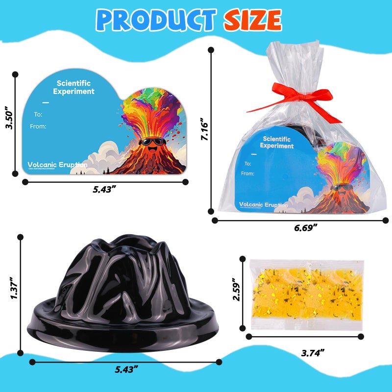 AT-DRESSINGDAY 24 Pack Erupting Volcano Science Kit Valentines Gifts Party Favors with Valentine's Cards STEM Projects Educational Toys for Boys Girls School Exchange - Image 3