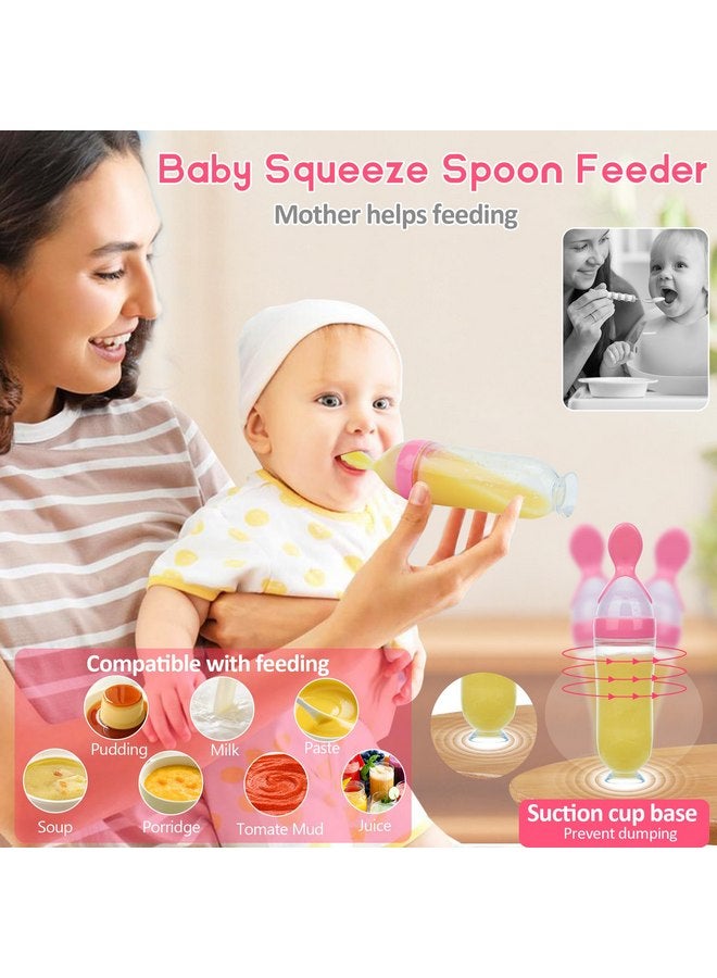 WAJIAYON Baby Fruit Feeder Pacifier - 6 Pack | 2 Baby Fruit Food Feeder Pacifier & 2 Baby Food Dispensing Spoon | Fresh Fruit Teethers for Babies | Silicone Feeder Baby,Mesh Baby Feeder (Pink-Rabbit) - Image 4