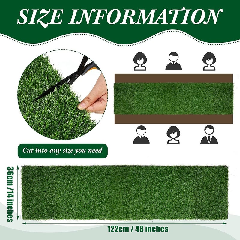 KAHEIGN Table Runner Artificial Grass Table Cloth 36 cm x 122 cm Artificial Grass Table Runner Easter Table Cloth Artificial Grass Table Mat for Football Party, Wedding, Birthday, Banquet, Garden - Image 4