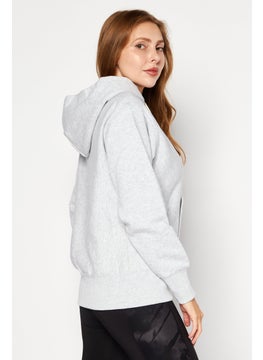 Champion Women Sportswear Fit Long Sleeve Outdoor Sweatshirts, Heather Grey  - Image 3