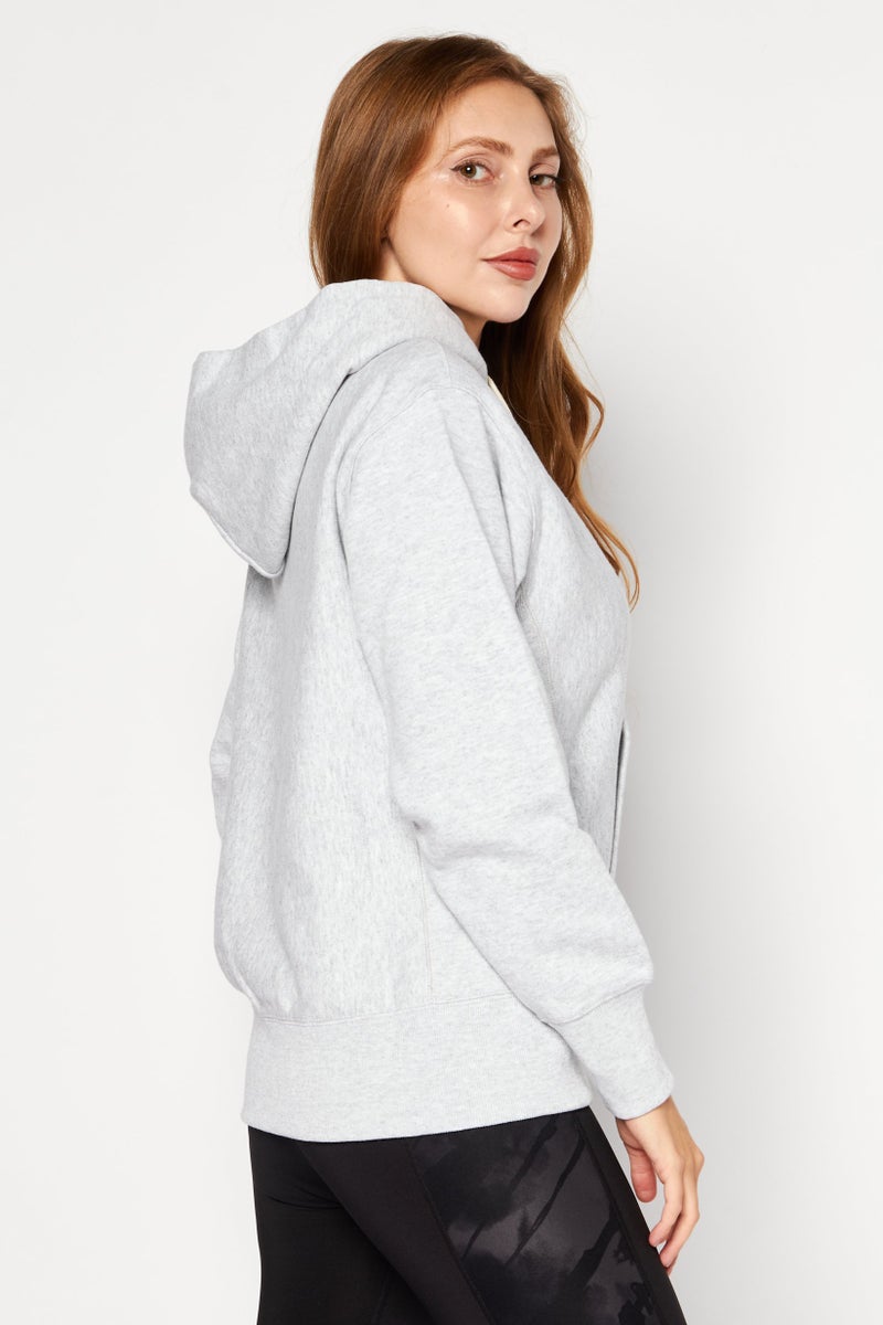 Champion Women Sportswear Fit Long Sleeve Outdoor Sweatshirts, Heather Grey  - Image 3