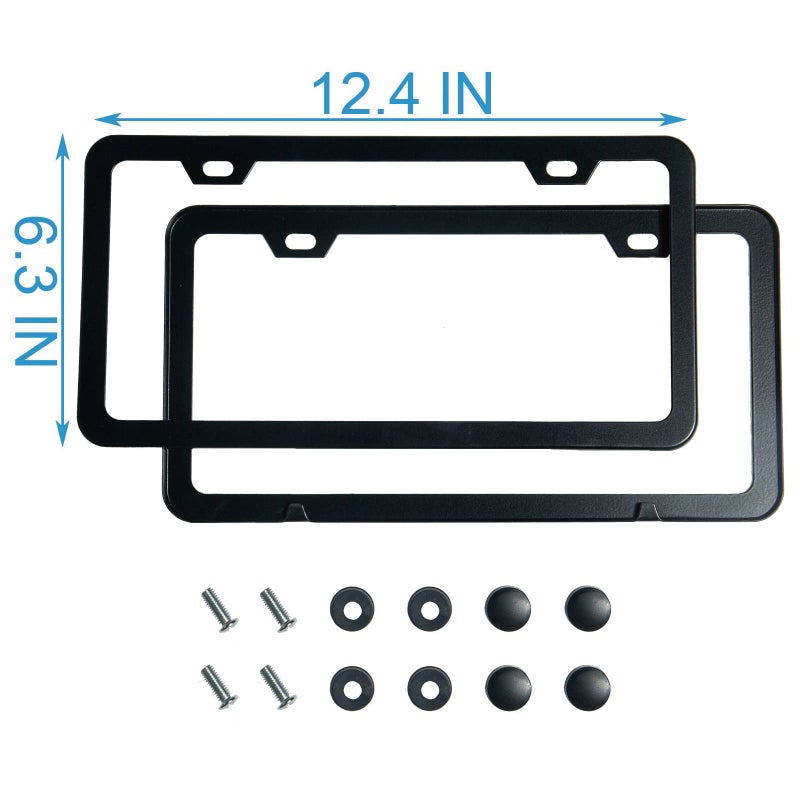 lengnoyp 2PCS Premium Matte Black License Plate Frames, Solid Rust-Proof Aluminum Holder with 2 Holes, Universal Car Frame for Women and Man, Including Screws, by Lengnoyp. - Image 5