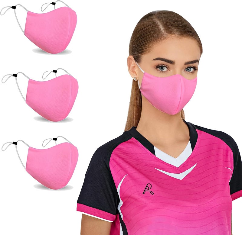Arcarius Breathable Sports Face Mask – Moisture Wicking Gym & Travel Fit (3-Pack) - Image 1