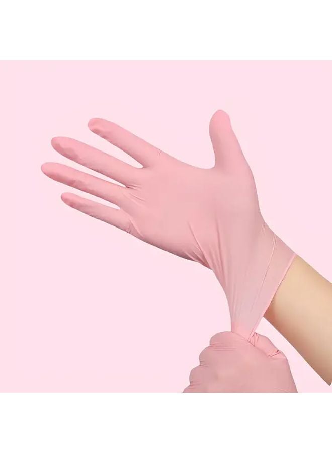 Sakura Pink L 30 Pack Powder Free Nitrile Cleaning Gloves Waterproof Durable - Image 3