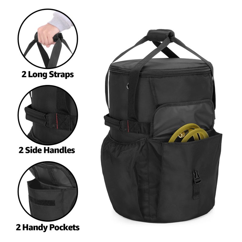 SAMDEW Outdoor 20 lb Propane Tank Bag, Portable Propane Gas Tank Cover, with Tabletop Feature, 2 Pockets and Carrying Handles, for Home & Outdoor Use, Black, Bag Only - Image 4