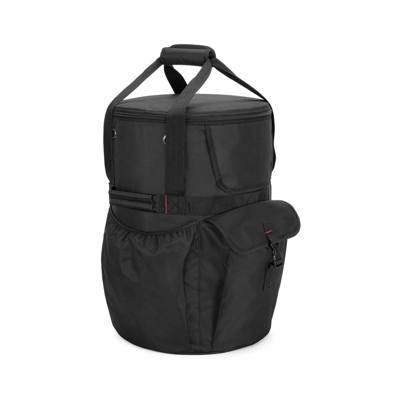 SAMDEW Outdoor 20 lb Propane Tank Bag, Portable Propane Gas Tank Cover, with Tabletop Feature, 2 Pockets and Carrying Handles, for Home & Outdoor Use, Black, Bag Only - Image 1