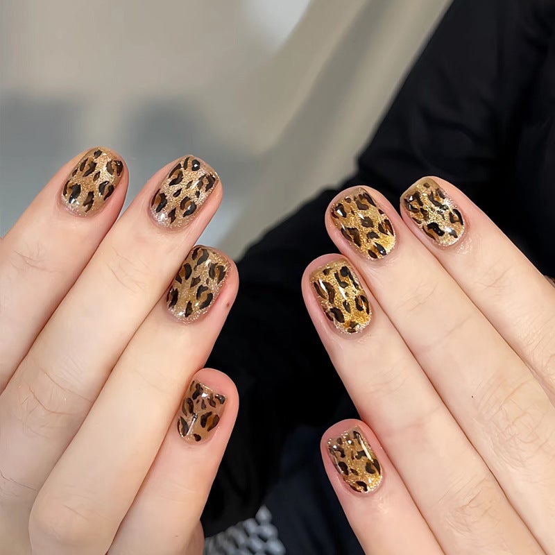 Generic Handcrafted Leopard Rhinestone Nail Patches - 30pcs By1797 banban cute 