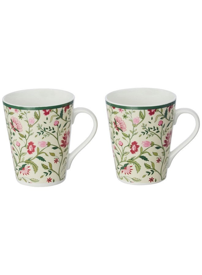 India Circus Floral Ceramic Tea, Milk or Coffee Mugs (Set of 2) 300ml Each, Multicolor, can be Used to Gift to Loved Ones (IC-MM2-CC4) - Image 1