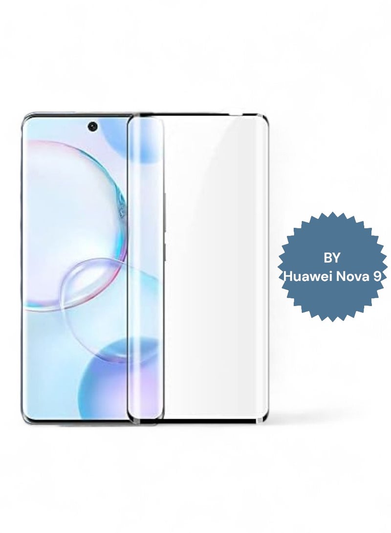 Transparent screen protection for the Huawei Nova 9, with full coverage from edge to edge, anti-break and anti-fingerprint.