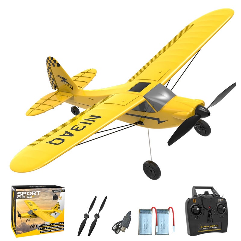 volantexrc RC Plane Trainer Sport Cub 3CH Remote Control Airplane with Prop Saver 6Axis Gyro Stabilizer 3 Modes to Fly Radio Controlled Aircraft RTF for Beginners and Adults 400mmYellow - Image 3