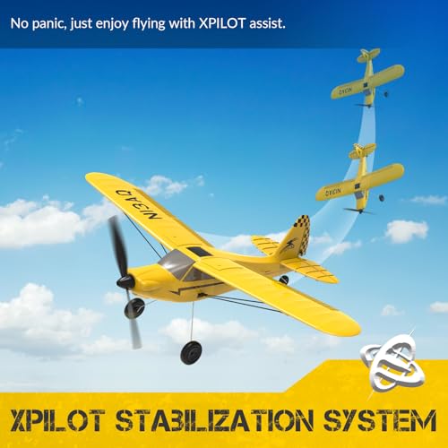 volantexrc RC Plane Trainer Sport Cub 3CH Remote Control Airplane with Prop Saver 6Axis Gyro Stabilizer 3 Modes to Fly Radio Controlled Aircraft RTF for Beginners and Adults 400mmYellow - Image 5