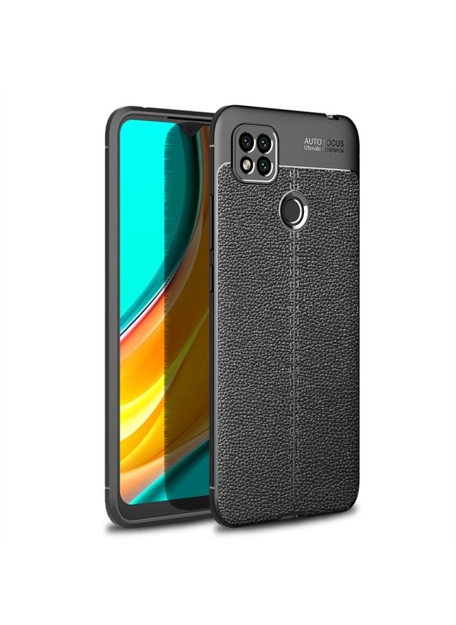 HuHa Case Cover For Xiaomi Redmi 9C Litchi Texture TPU Shockproof Case Black 