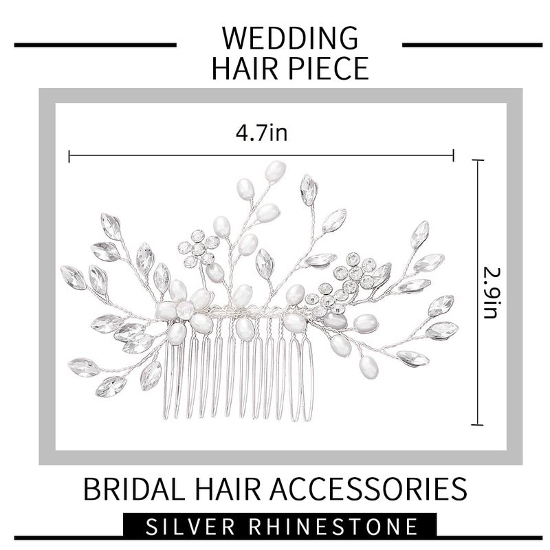 Bmirth Wedding Hair Comb Pearl Bride Headpieces Rhinestone Bridal Hair Jewelry Side Hair Accessories for Bridesmaids and Brides - Image 5