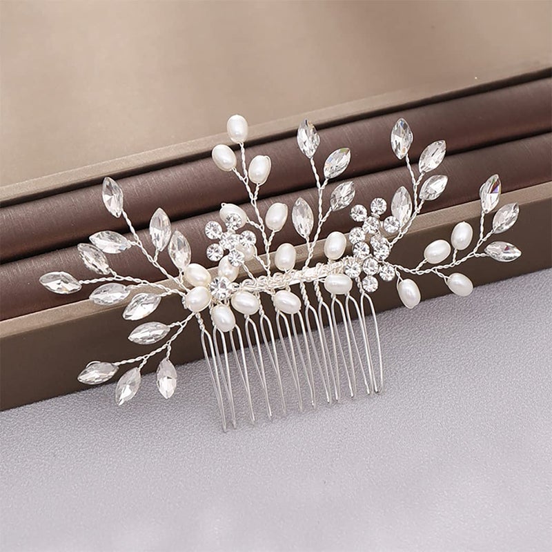 Bmirth Wedding Hair Comb Pearl Bride Headpieces Rhinestone Bridal Hair Jewelry Side Hair Accessories for Bridesmaids and Brides - Image 1