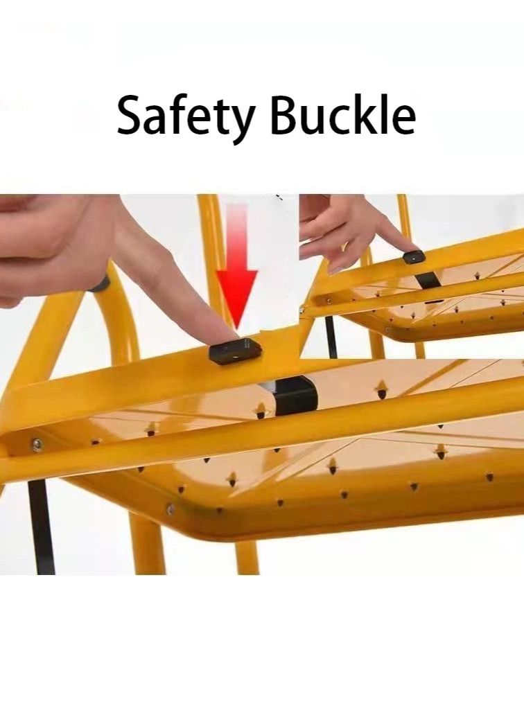 SUNRISE Ladders Step Foldable Ladder Folding 2 Steps Stool with Wide Anti-Slip Pedal Home  Steps Sturdy Steel Ladder Handy Handle Portable Steel Step Stool - Image 4