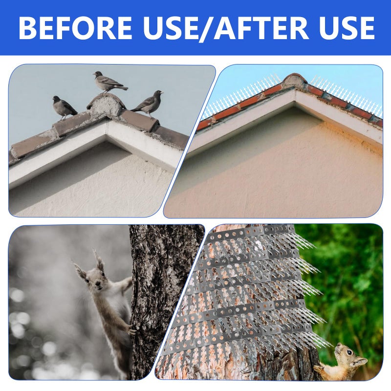Bublador Bird Squirrel Spikes and Squirrel Proof Baffle,for Bird Feeders and Pole,Outside Fence,Wall,Tree,Drainpipes,Deterrent Effective Against Pigeons,Raccoons,Mice and Cats,40 inches - Image 5