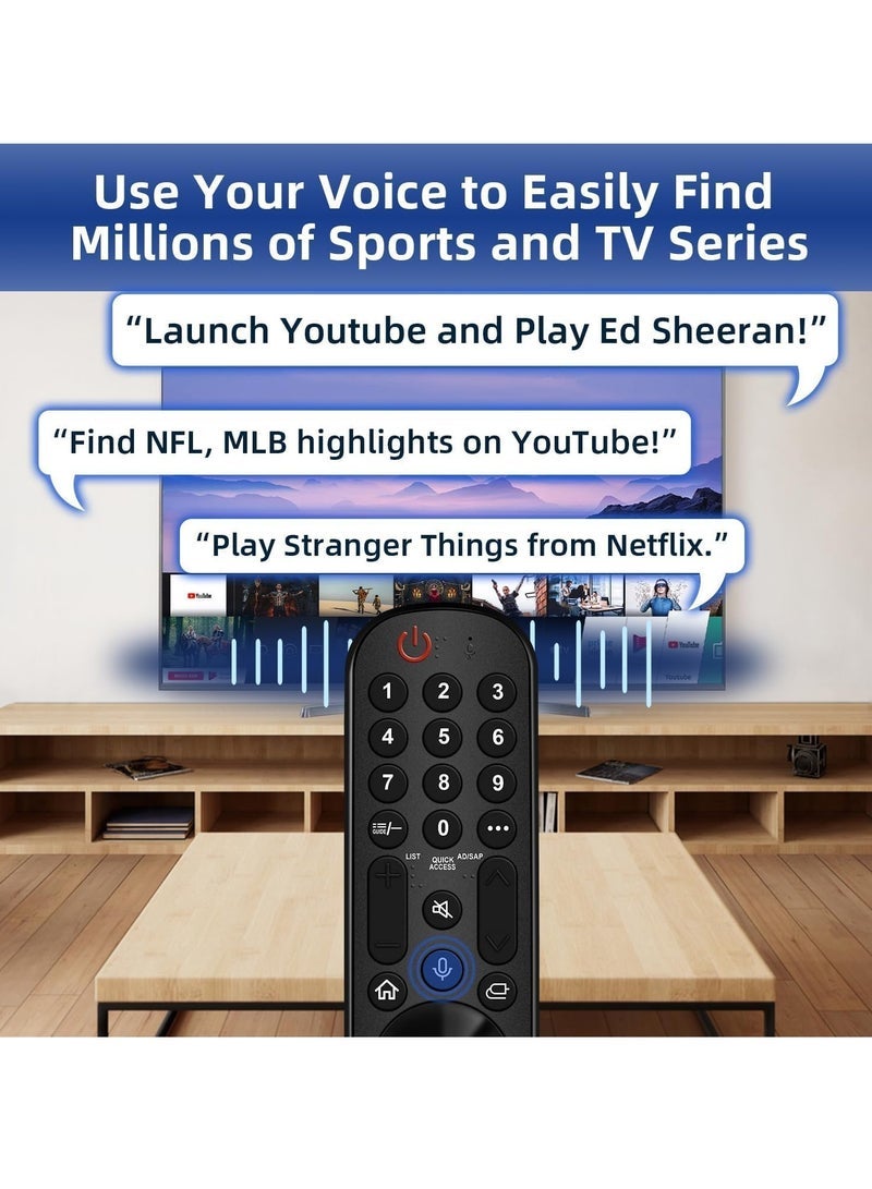 PopZa Universal LG Smart TV Remote Control Replacement for 2019–2024 LG TVs – Compatible with Magic Remote Models MR20GA, MR21GA, MR22GA, MR23GA, MR24GA – Voice Control, Pointer Function, Plug & Play, Ergonomic Design – 1-Year Warranty - Image 5