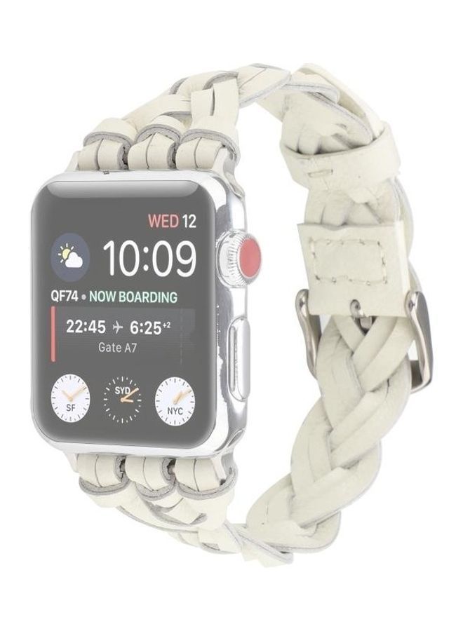 نيبمينينت سوار بديل لساعة أبل سيريس 7/6/5/4/3/2/1/SE مقاس 38/40/41 مم أبيض - Image 1