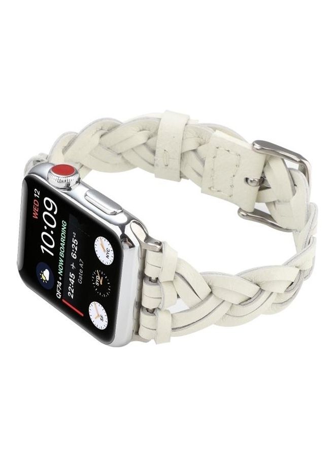 نيبمينينت سوار بديل لساعة أبل سيريس 7/6/5/4/3/2/1/SE مقاس 38/40/41 مم أبيض - Image 5