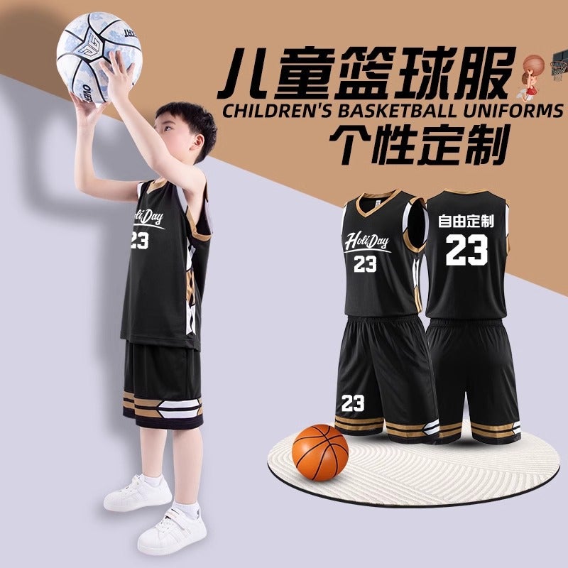 Children'S Basketball Uniform Suit Men'S Game Sports Team Uniform Women'S New Primary School Student Breathable Training Jersey Printed Number - Image 3