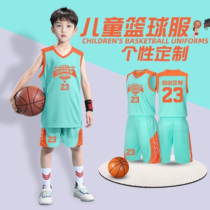 Children'S Basketball Uniform Suit Men'S Game Sports Team Uniform Women'S New Primary School Student Breathable Training Jersey Printed Number - Image 4